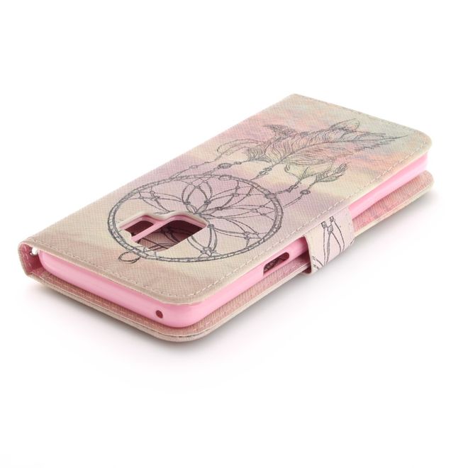 Samsung Galaxy S9 Hülle - Handy Case aus Leder - schwarzer Traumfänger