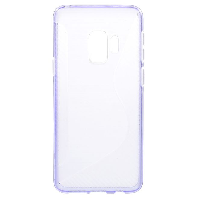 Samsung Galaxy S9 Handy Hülle - TPU Soft Case - S-Shape und Carbon Muster - purpur
