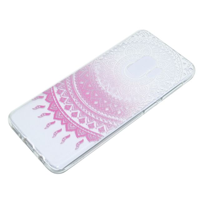 Samsung Galaxy S9 Plus Handy Case - Hülle aus elastischem TPU Plastik - pinkes Mandala