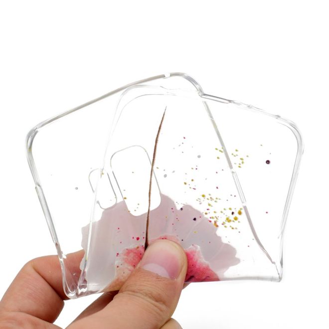 Samsung Galaxy S9 Plus Handy Case - Hülle aus elastischem TPU Plastik - rote Blumen