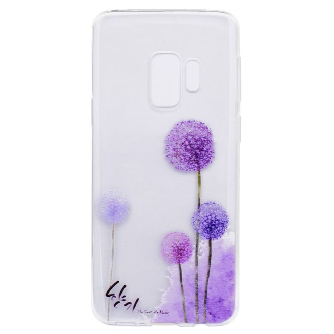 Samsung Galaxy S9 Handy Case - Hülle aus elastischem TPU Plastik - purpurner Löwenzahn