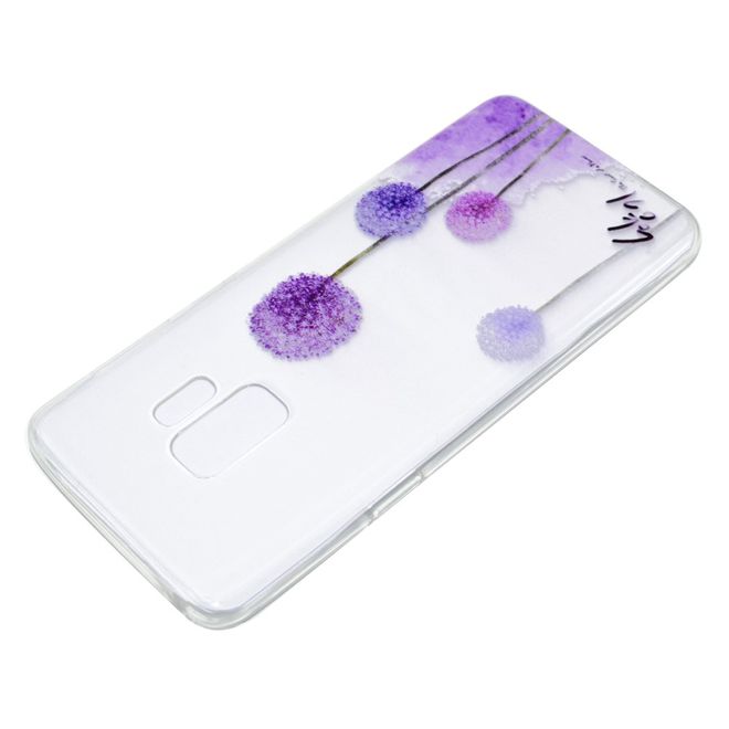 Samsung Galaxy S9 Handy Case - Hülle aus elastischem TPU Plastik - purpurner Löwenzahn