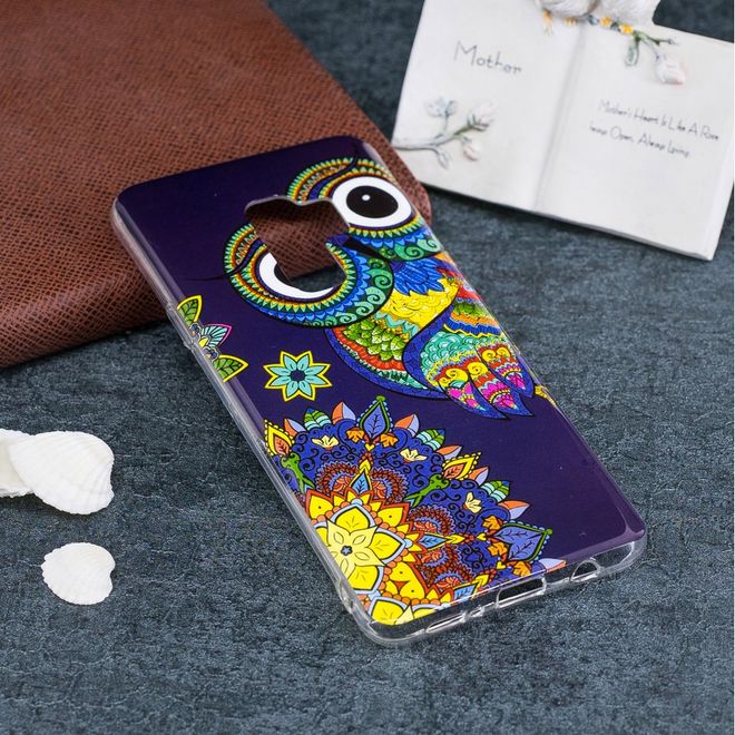 Samsung Galaxy S9 Handy Hülle - Fluoreszierendes Case aus flexiblem Plastik - farbige Eule