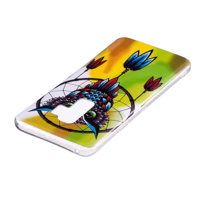 Samsung Galaxy S9 Handy Hülle - Fluoreszierendes Case aus flexiblem Plastik - Eule und Traumfänger