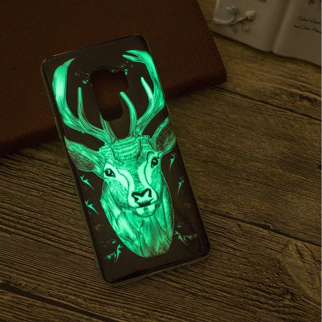 Samsung Galaxy S9 Handy Hülle - Fluoreszierendes Case aus flexiblem Plastik - Elch