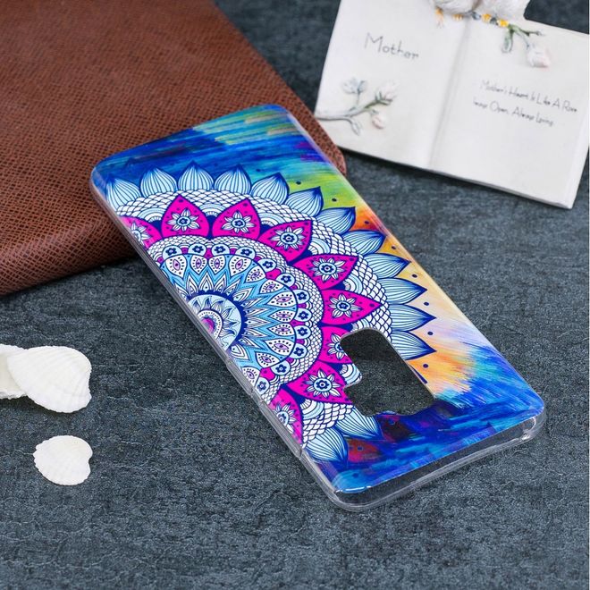Samsung Galaxy S9 Handy Hülle - Fluoreszierendes Case aus flexiblem Plastik - farbige Mandala Blume