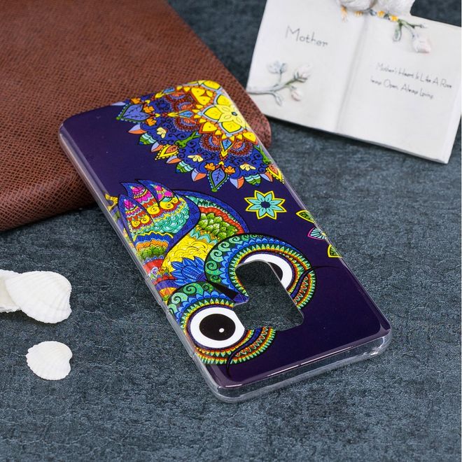 Samsung Galaxy S9 Plus Handy Hülle - Fluoreszierendes Case aus flexiblem Plastik - farbige Eule