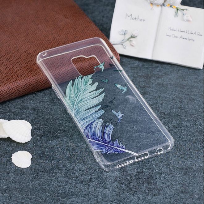 Samsung Galaxy S9 Plus Handy Case - Hülle aus flexiblem TPU Plastik - Vogel und Federn