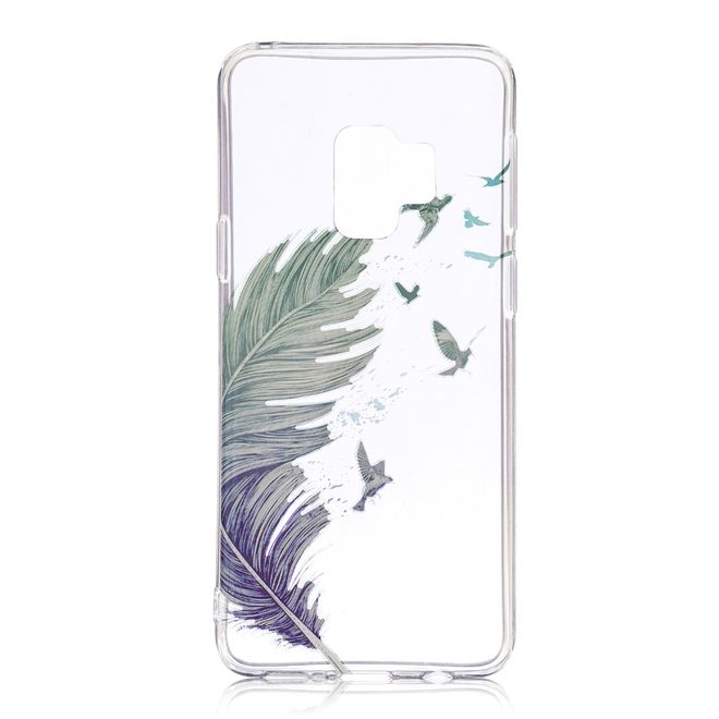 Samsung Galaxy S9 Plus Handy Case - Hülle aus flexiblem TPU Plastik - Vogel und Federn