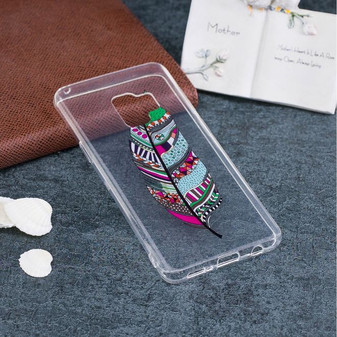 Samsung Galaxy S9 Plus Handy Case - Hülle aus flexiblem TPU Plastik - farbige Feder