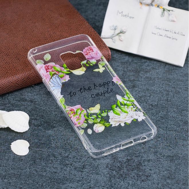 Samsung Galaxy S9 Plus Handy Case - Hülle aus flexiblem TPU Plastik - Blumen und Spruch