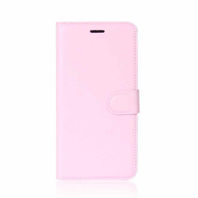 Sony Xperia XA2 Handy Hülle - Leder Bookcover - mit Litchitextur und Standfunktion - pink