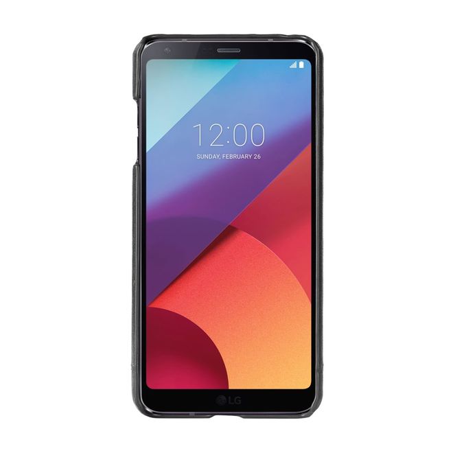 Pierre Cardin - LG G6 Handy Hülle - Hartplastik Case mit Echtlederüberzug - schwarz