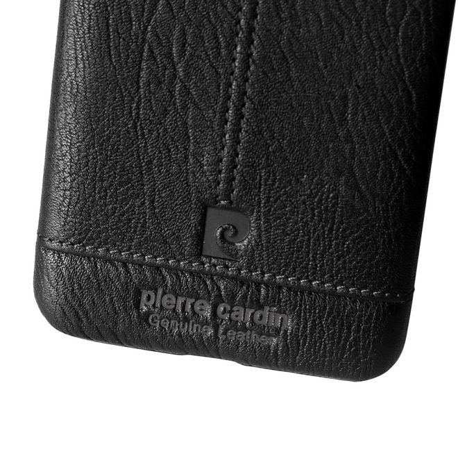 Pierre Cardin - LG G6 Handy Hülle - Hartplastik Case mit Echtlederüberzug - schwarz