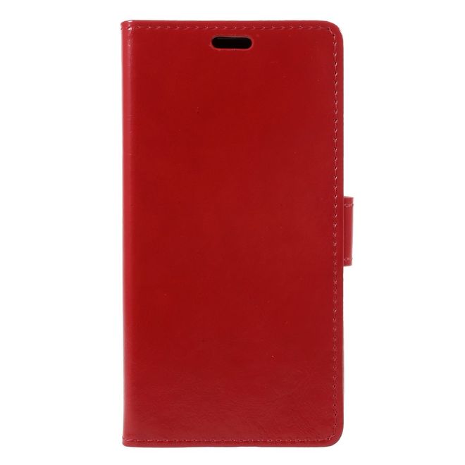 Huawei Honor 6C Pro / V9 Play Handyhülle - Crazy Horse Leder Case - mit Magnetverschluss - rot