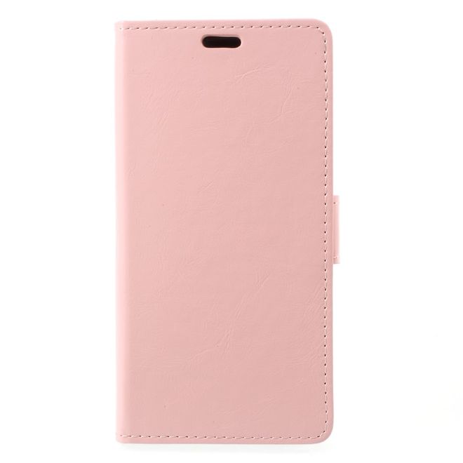 Huawei Honor 6C Pro / V9 Play Handyhülle - Crazy Horse Leder Case - mit Magnetverschluss - pink