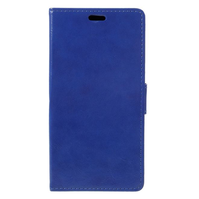 Huawei Honor 6C Pro / V9 Play Handyhülle - Crazy Horse Leder Case - mit Magnetverschluss - blau