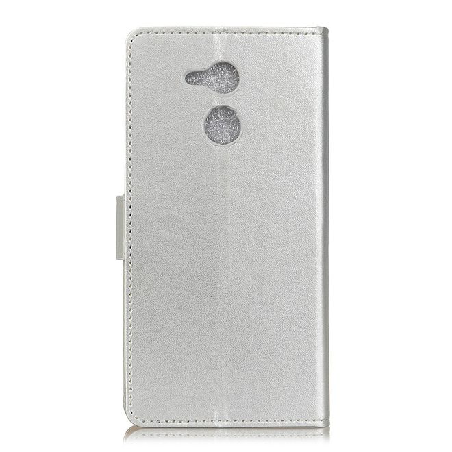 Huawei Honor 6C Pro / V9 Play Handy Hülle - Magnetisches Case aus Leder - mit Standfunktion - silber