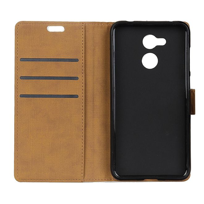 Huawei Honor 6C Pro / V9 Play Handy Hülle - Magnetisches Case aus Leder - mit Standfunktion - silber