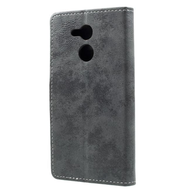 Huawei Honor 6C Pro / V9 Play Phone Case - Leather Case - Vintage Look - Grey