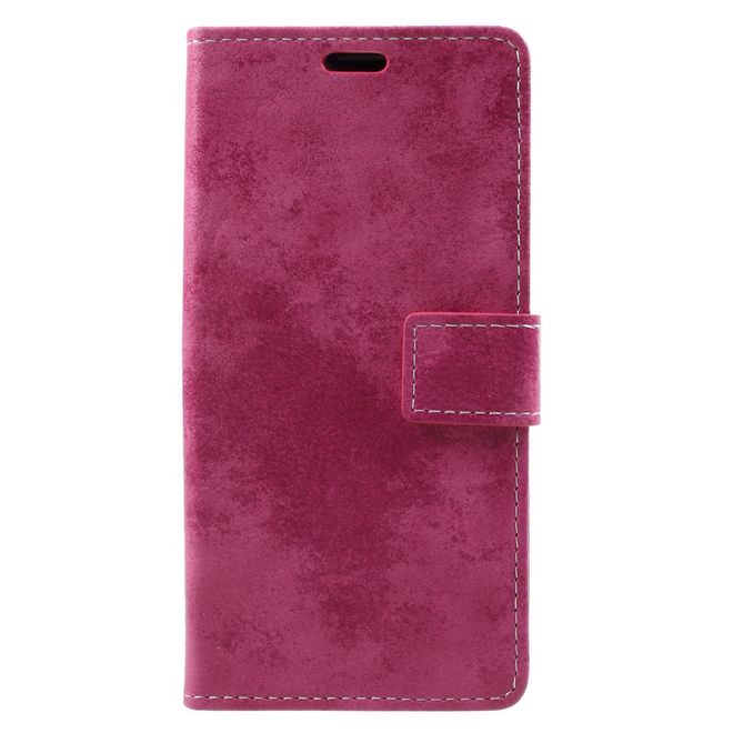 Huawei Honor 6C Pro / V9 Play Phone Case - Leather Case - Vintage Look - Pink