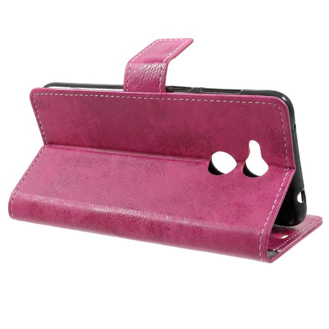 Huawei Honor 6C Pro / V9 Play Phone Case - Leather Case - Vintage Look - Pink