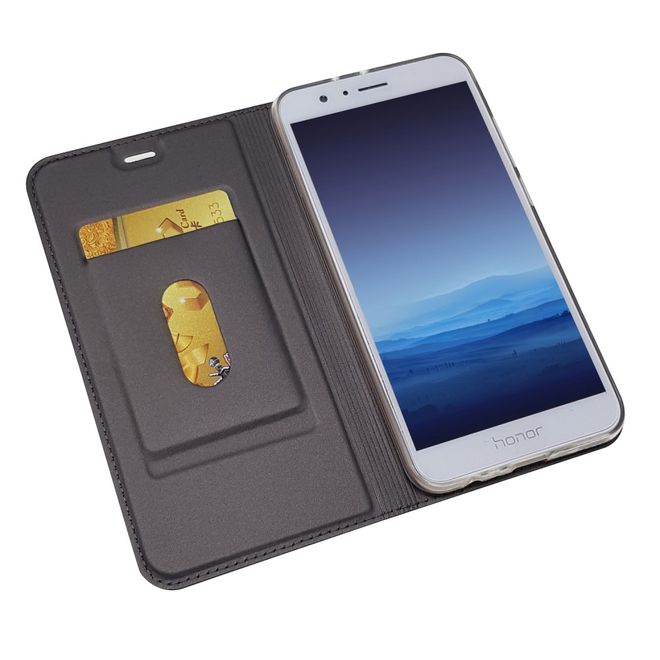 Huawei Honor 8 Pro / V9 Case - Handyhülle aus Leder - mit Magnetverschluss - schwarz