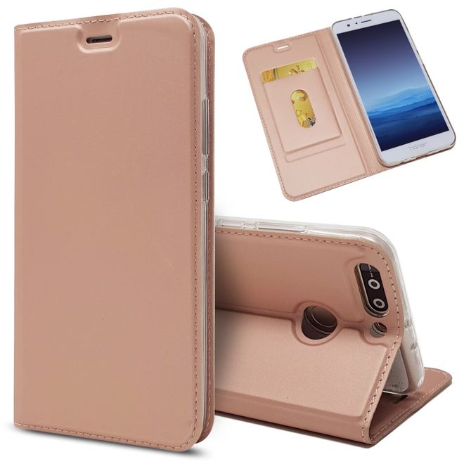 Huawei Honor 8 Pro / V9 Case - Handyhülle aus Leder - mit Magnetverschluss - rosegold