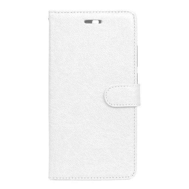 Huawei Honor 8 Pro / V9 Handyhülle - Crazy Horse Leder Case - mit Standfunktion - weiss