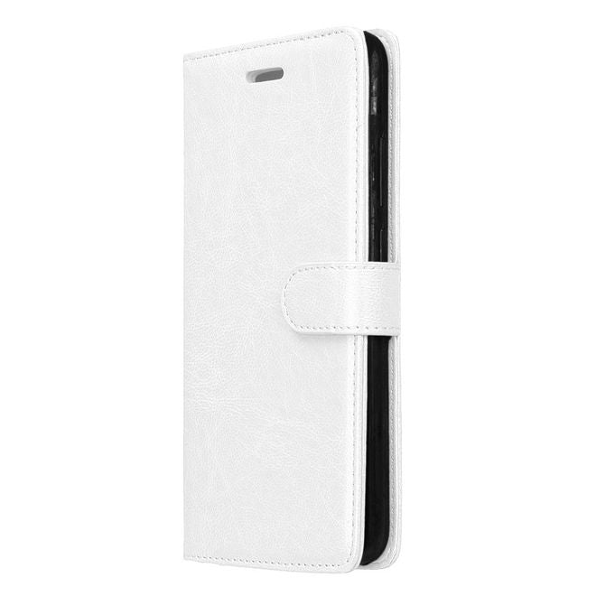 Huawei Honor 8 Pro / V9 Handyhülle - Crazy Horse Leder Case - mit Standfunktion - weiss