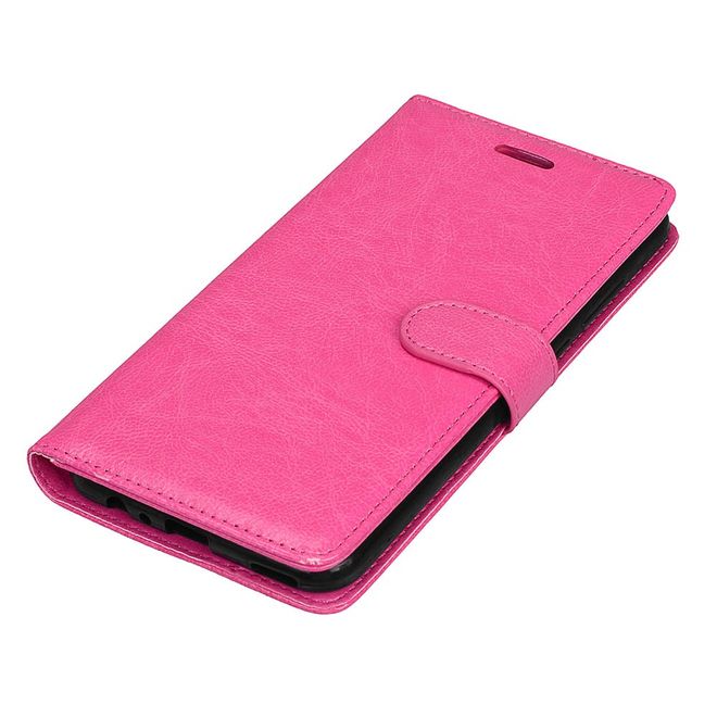 Huawei Honor 8 Pro / V9 Handyhülle - Crazy Horse Leder Case - mit Standfunktion - rosa