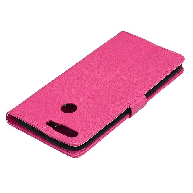 Huawei Honor 8 Pro / V9 Handyhülle - Crazy Horse Leder Case - mit Standfunktion - rosa