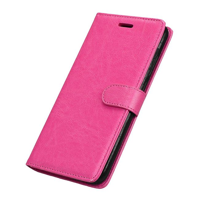 Huawei Honor 8 Pro / V9 Handyhülle - Crazy Horse Leder Case - mit Standfunktion - rosa