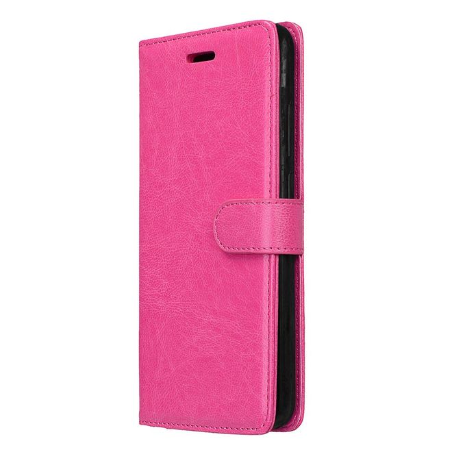 Huawei Honor 8 Pro / V9 Handyhülle - Crazy Horse Leder Case - mit Standfunktion - rosa