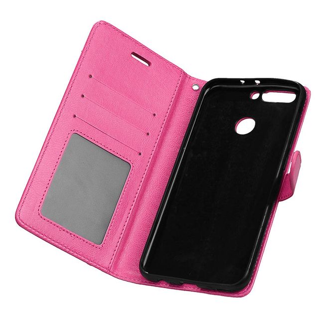 Huawei Honor 8 Pro / V9 Handyhülle - Crazy Horse Leder Case - mit Standfunktion - rosa