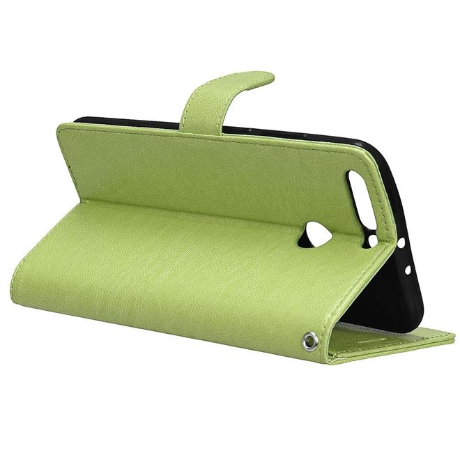 Huawei Honor 8 Pro / V9 Handyhülle - Crazy Horse Leder Case - mit Standfunktion - grün