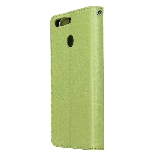 Huawei Honor 8 Pro / V9 Handyhülle - Crazy Horse Leder Case - mit Standfunktion - grün