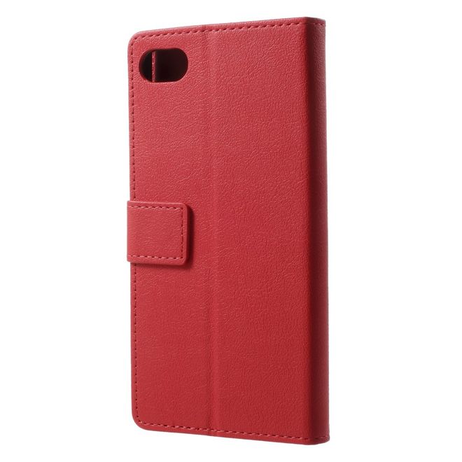 BlackBerry Motion Handyhülle - Case aus Leder - mit Standfunktion - rot