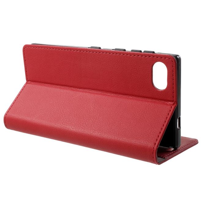 BlackBerry Motion Handyhülle - Case aus Leder - mit Standfunktion - rot