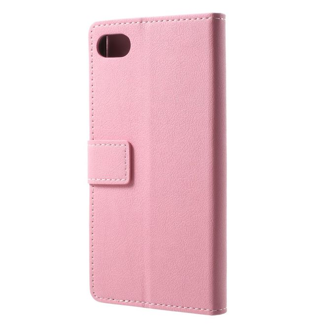 BlackBerry Motion Handyhülle - Case aus Leder - mit Standfunktion - pink