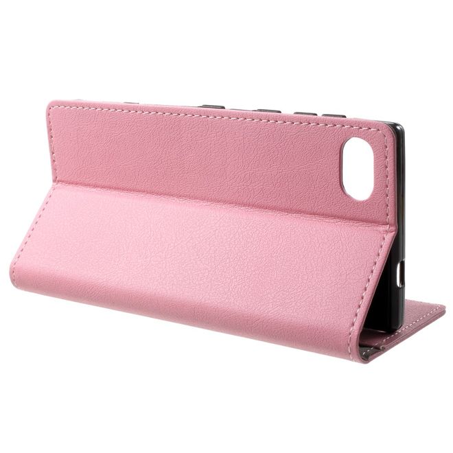 BlackBerry Motion Handyhülle - Case aus Leder - mit Standfunktion - pink