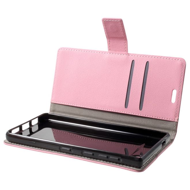 BlackBerry Motion Handyhülle - Case aus Leder - mit Standfunktion - pink
