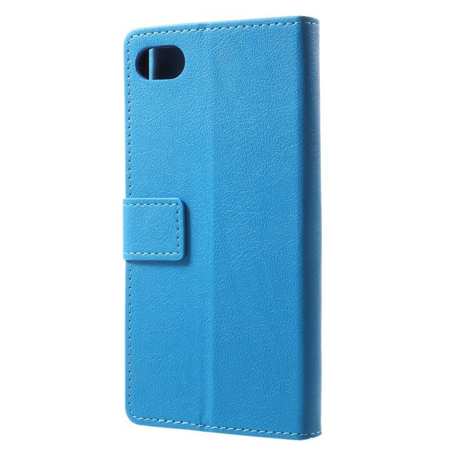 BlackBerry Motion Handyhülle - Case aus Leder - mit Standfunktion - blau