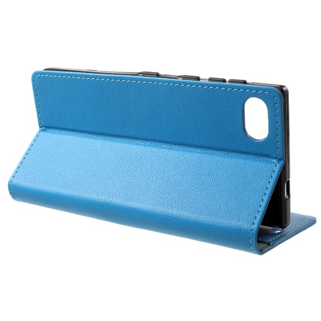 BlackBerry Motion Handyhülle - Case aus Leder - mit Standfunktion - blau