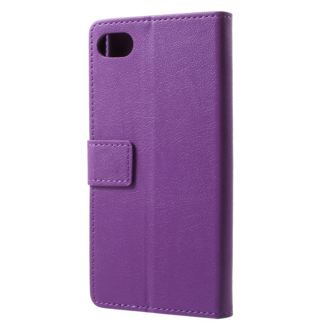 BlackBerry Motion Handyhülle - Case aus Leder - mit Standfunktion - purpur