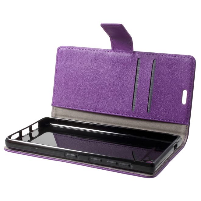 BlackBerry Motion Handyhülle - Case aus Leder - mit Standfunktion - purpur