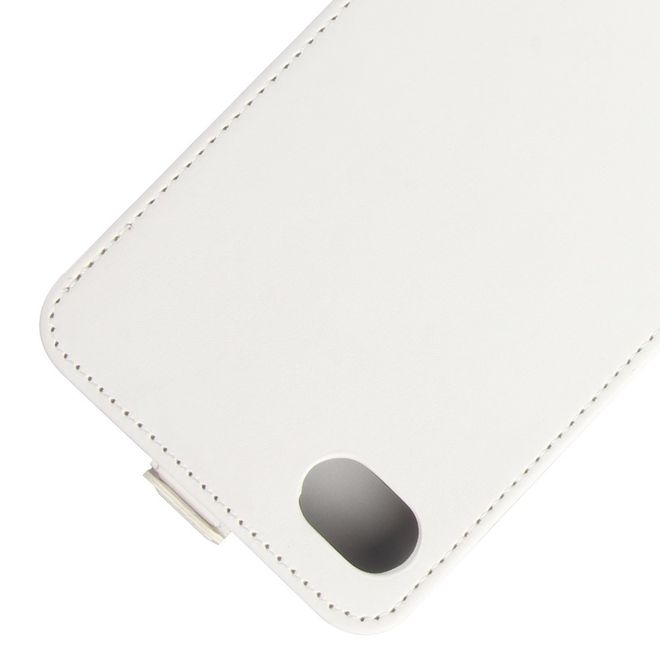 BlackBerry Motion Hülle - Crazy Horse Leder Flip Cover - vertikal - mit Visitenkartenfach - weiss