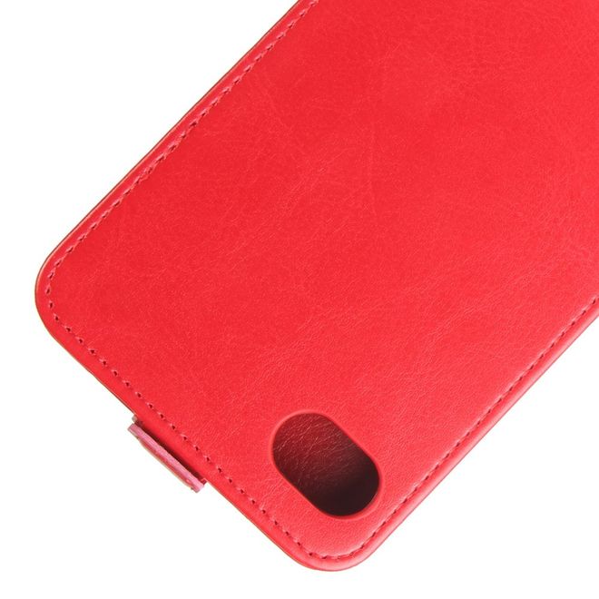 BlackBerry Motion Hülle - Crazy Horse Leder Flip Cover - vertikal - mit Visitenkartenfach - rot