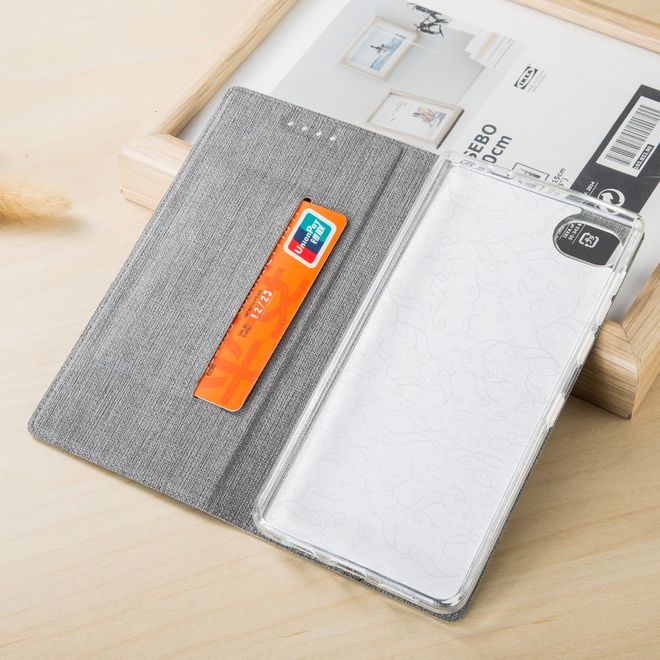 Vili Dmx - BlackBerry Motion Hülle - Case aus Leder - mit Standfunktion - grau