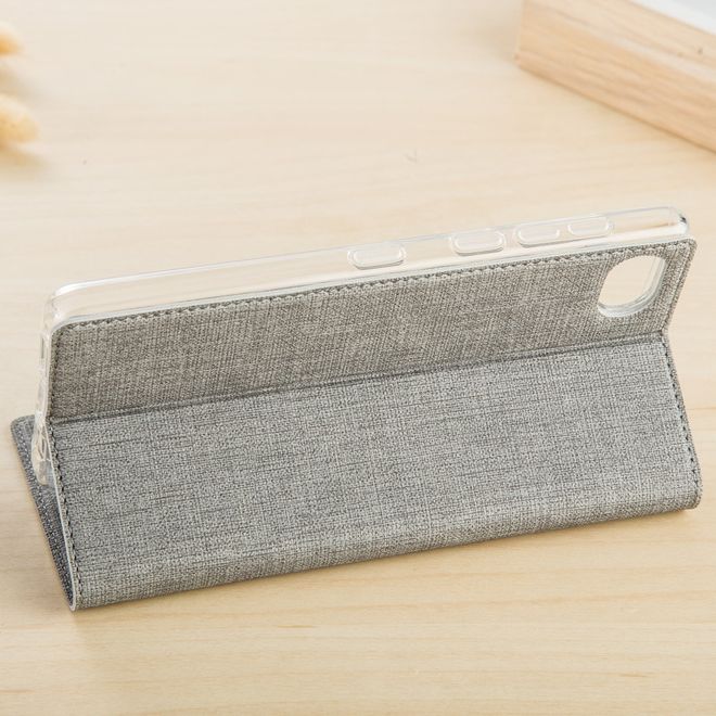 Vili Dmx - BlackBerry Motion Hülle - Case aus Leder - mit Standfunktion - grau